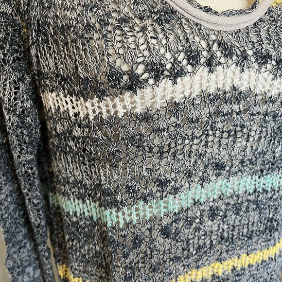 Free People long crocheted sweater in sky combo - Picture 2 of 4